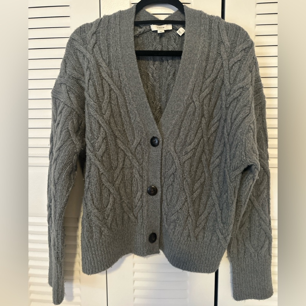 Vince Interlocking Cable Wool-Cashmere-Blend Card… - image 3